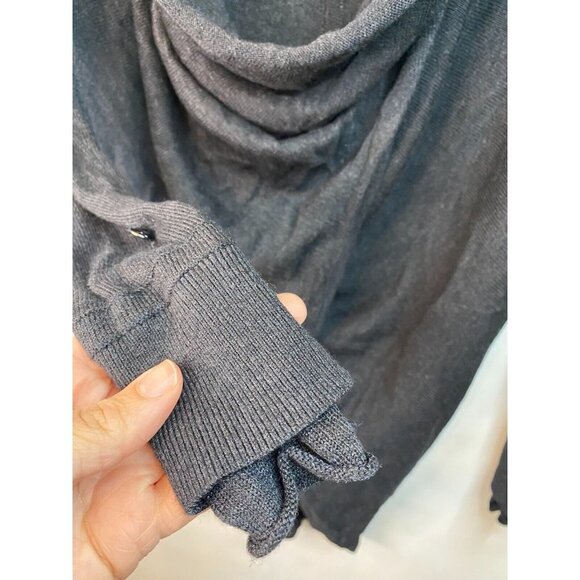 Lululemon Size 2? Black Iconic Sweater Wrap Cardigan Cashmere Blend GUC - Picture 5 of 7
